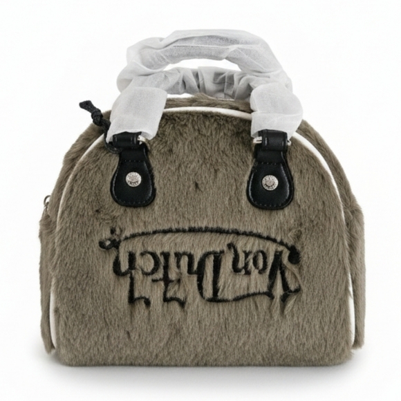 Von Dutch Olive Green Faux Fur Handbag - Picture 3 of 11